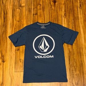 Volcom boy teen medium shirt tee slate Blue  white Iconic Logo short sleeve nwot